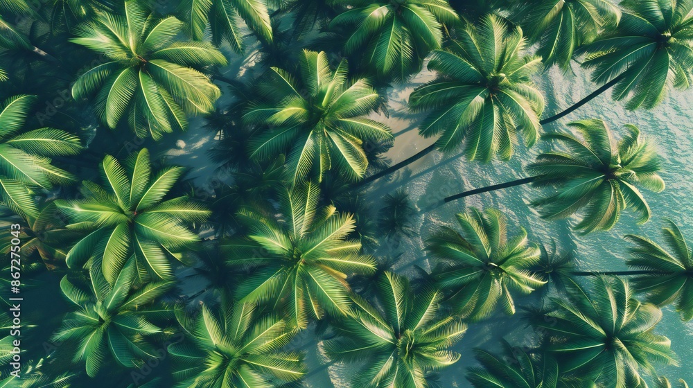 the enchanting panorama of coconut palms stretching towards the sea, their rustling leaves providing a soothing soundtrack to the tranquil beach scene captured in aerial shots. the enchanting panorama of coconut palms stretching towards the sea, their rustling leaves providing a soothing soundtrack to the tranquil beach scene captured in aerial shots.