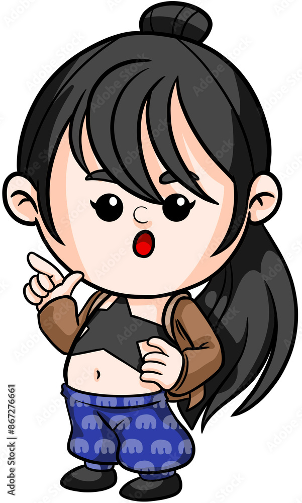Illustration of Cartoon singer rockstar woman Dream Career and Inspiration for toddler Illustration of Cartoon singer rockstar woman Dream Career and Inspiration for toddler