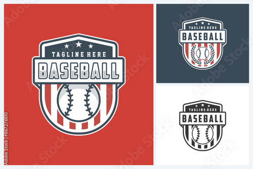 Baseball logo sport, team identity, baseball tournament logo vector illustration template
