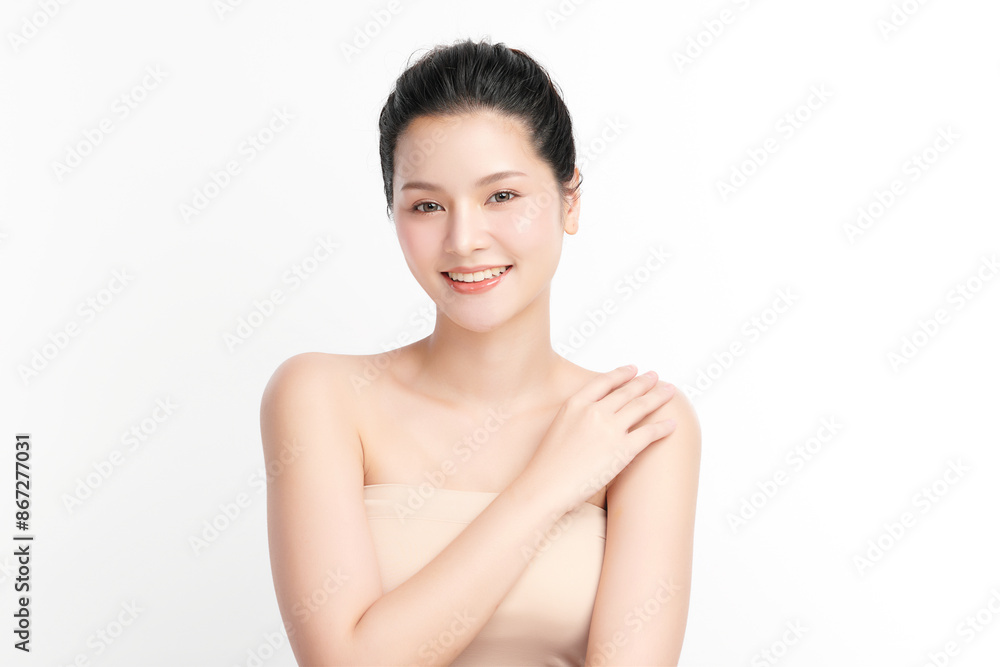 Beautiful young asian woman with clean fresh skin on white background, Face care, Facial treatment, Cosmetology, beauty and spa, Asian women portrait. Beautiful young asian woman with clean fresh skin on white background, Face care, Facial treatment, Cosmetology, beauty and spa, Asian women portrait.