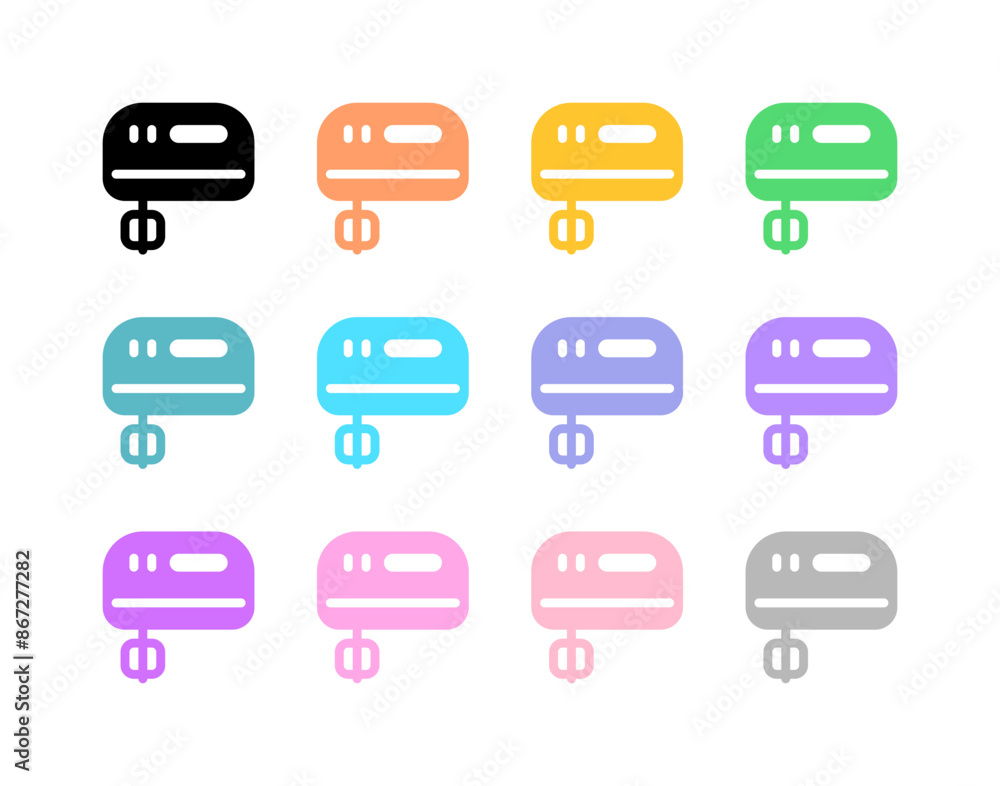 Editable hand mixer vector icon. Bakery, cooking, appliances, kitchenware, food. Part of a big icon set family. Perfect for web and app interfaces, presentations, infographics, etc Editable hand mixer vector icon. Bakery, cooking, appliances, kitchenware, food. Part of a big icon set family. Perfect for web and app interfaces, presentations, infographics, etc