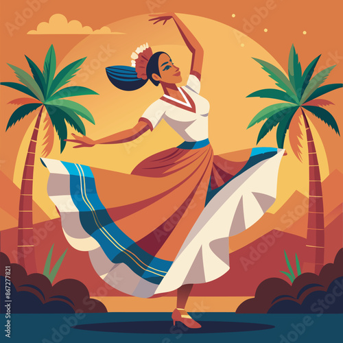 hispanic heritage dancer vector illustration