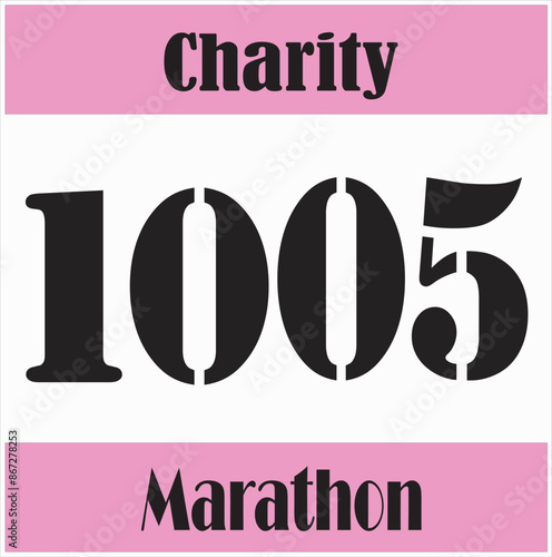 Runner's bib number for charity simple design vector illustration