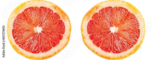 Two Halves of a Grapefruit, Realistic Image photo