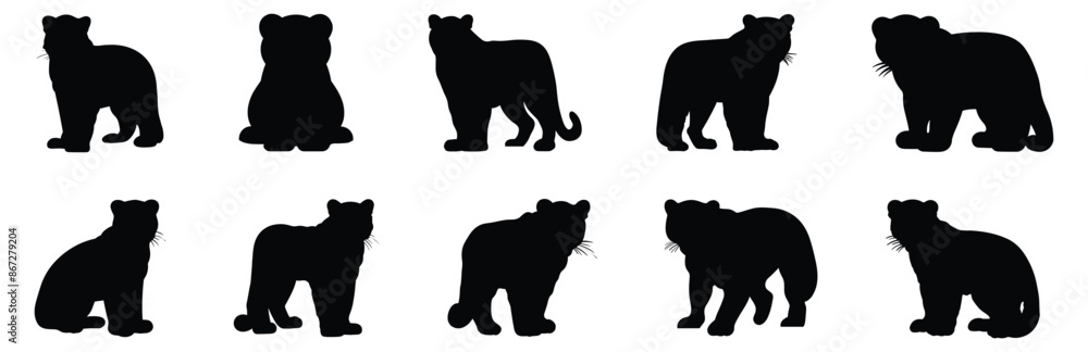 Jaguar silhouette set vector design big pack of illustration and icon Jaguar silhouette set vector design big pack of illustration and icon