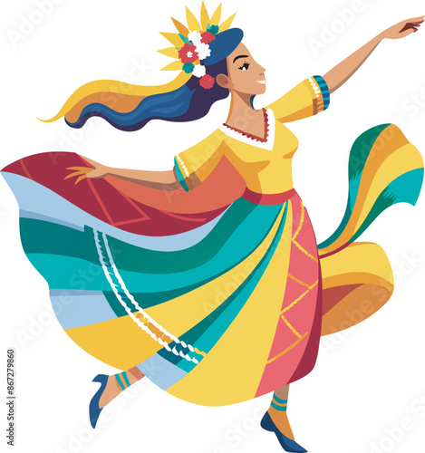 hispanic heritage dancer vector illustration