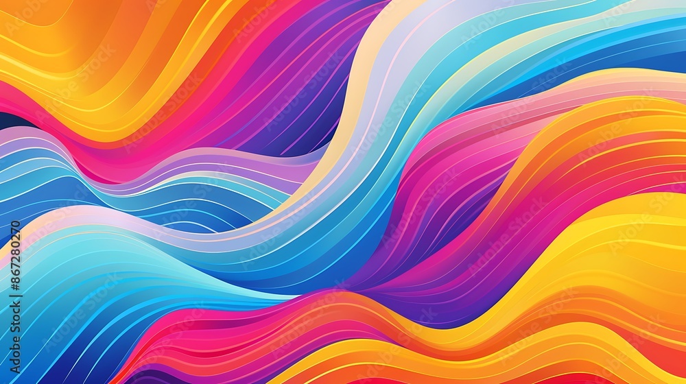 Dynamic and Vibrant Colorful Abstract Wave Background with Smooth Gradients Dynamic and Vibrant Colorful Abstract Wave Background with Smooth Gradients