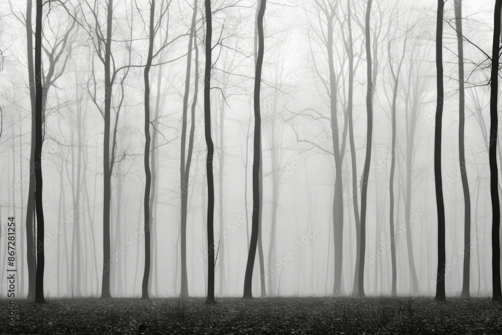 © Sidewaypics - Foggy Forest Material Structure Background - Generative AI