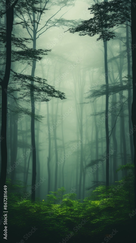 Obraz premium Foggy Forest Material Structure Background - Generative AI