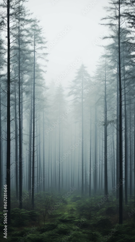 Fototapeta premium Foggy Forest Material Structure Background - Generative AI