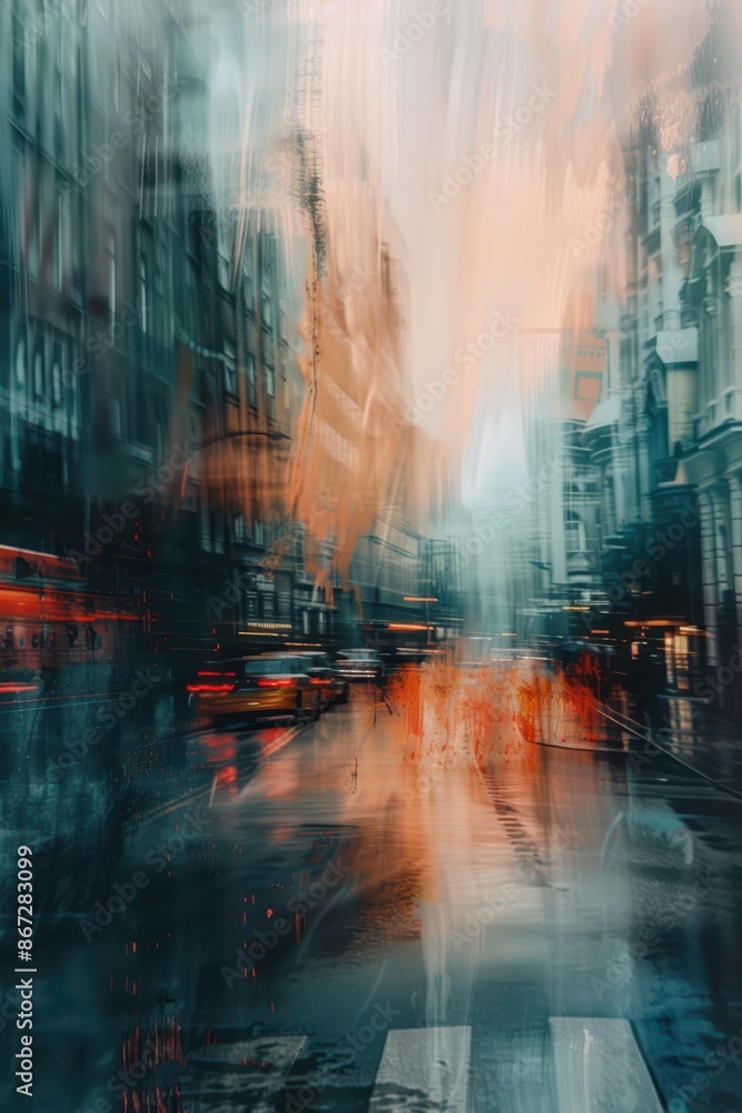 a blurry image of a city street with traffic a blurry image of a city street with traffic