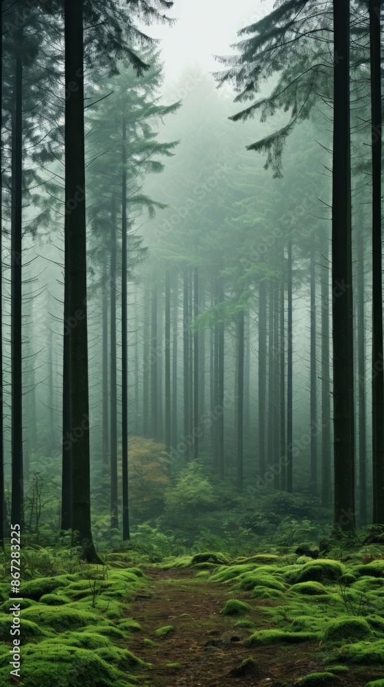 Obraz premium Foggy Forest Material Structure Background - Generative AI