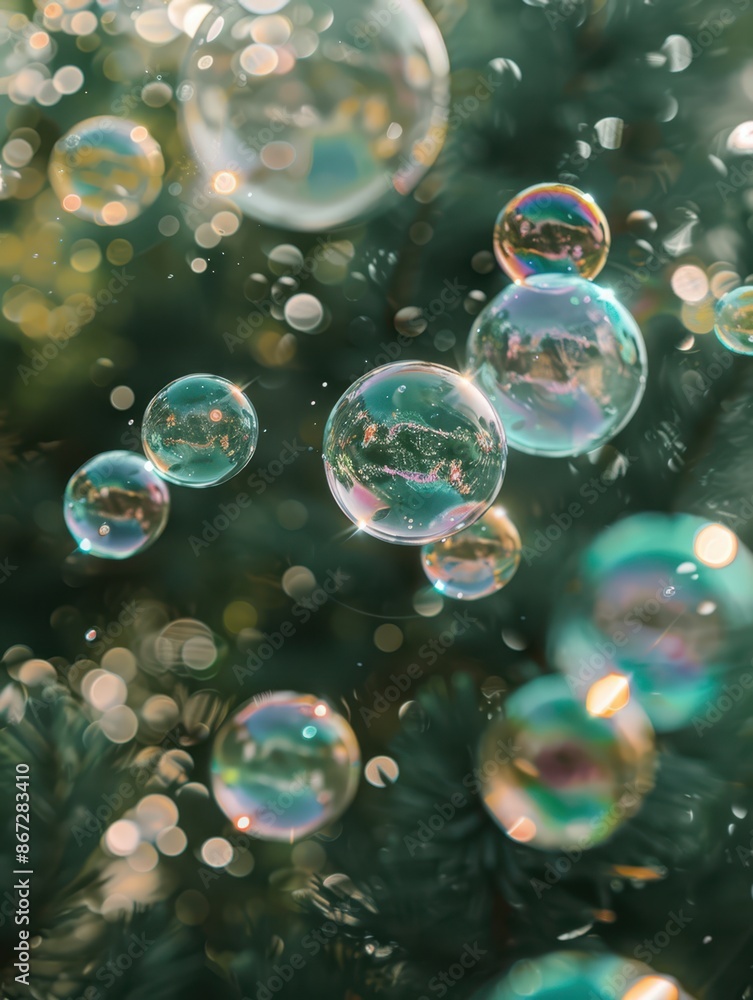 soap bubbles floating in the air over a green background soap bubbles floating in the air over a green background