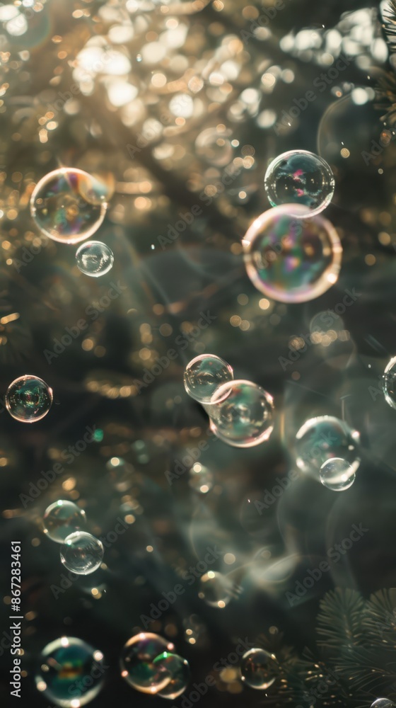 soap bubbles floating in the water soap bubbles floating in the water