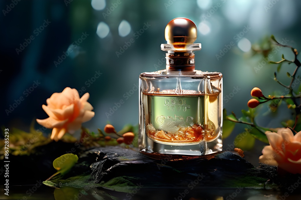 bottle of perfume with flowers bottle of perfume with flowers