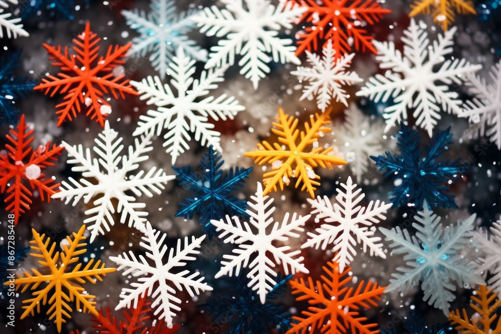 Snowflakes Material Structure Background - Generative AI Snowflakes Material Structure Background - Generative AI