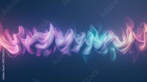 Swirling abstract energy wave in vibrant colors. Fluid-like motion of pink, purple, and blue hues against a dark background. Mesmerizing blend of light and color creating a dynamic, ethereal effect.	