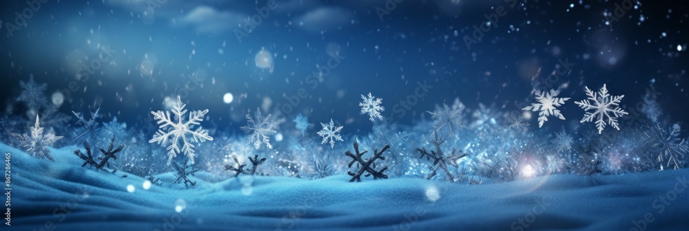 Naklejka premium Snowflakes Material Structure Background - Generative AI