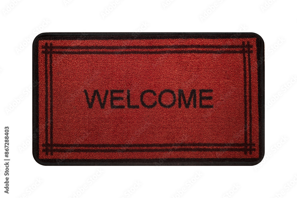 Doormat with Welcome Sign Isolated on White Background Doormat with Welcome Sign Isolated on White Background
