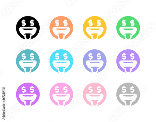 Editable greedy face expression emoticon vector icon. Part of a big icon set family. Part of a big icon set family. Perfect for web and app interfaces, presentations, infographics, etc
