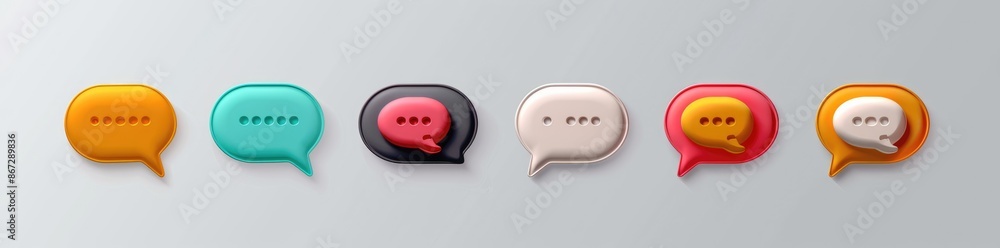 Colorful Speech Bubbles on a White Background Colorful Speech Bubbles on a White Background