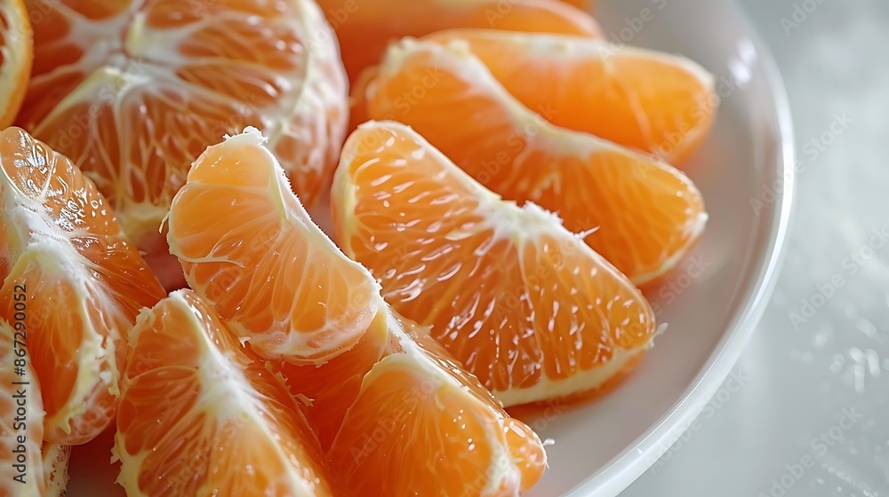 Close-up Photography of Sliced Mandarin Oranges on a White Plate Close-up Photography of Sliced Mandarin Oranges on a White Plate