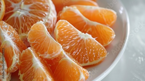 Close-up Photography of Sliced Mandarin Oranges on a White Plate