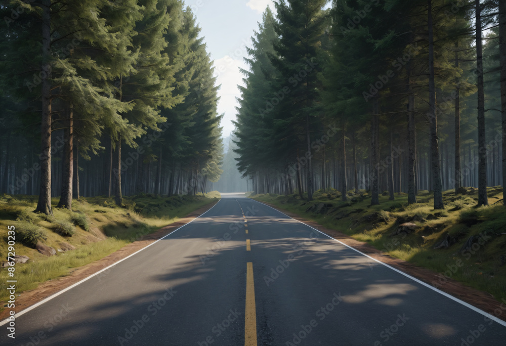 Fototapeta premium Road in forest