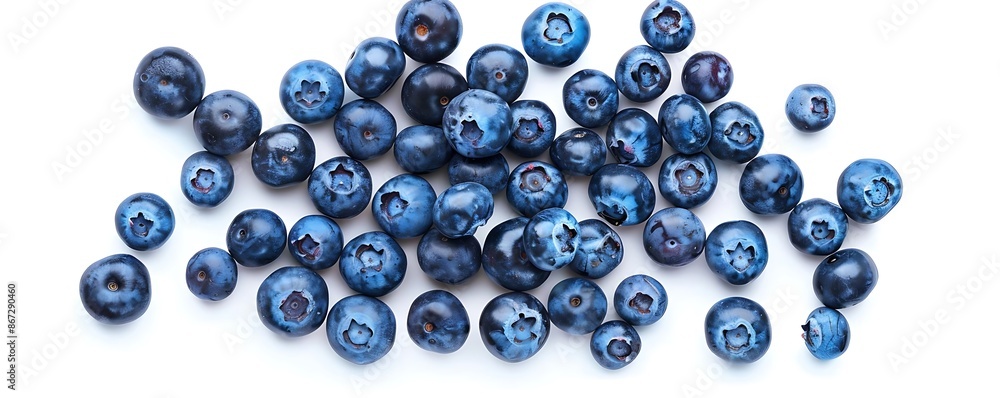 Photo of Fresh Blueberries on a White Background Photo of Fresh Blueberries on a White Background