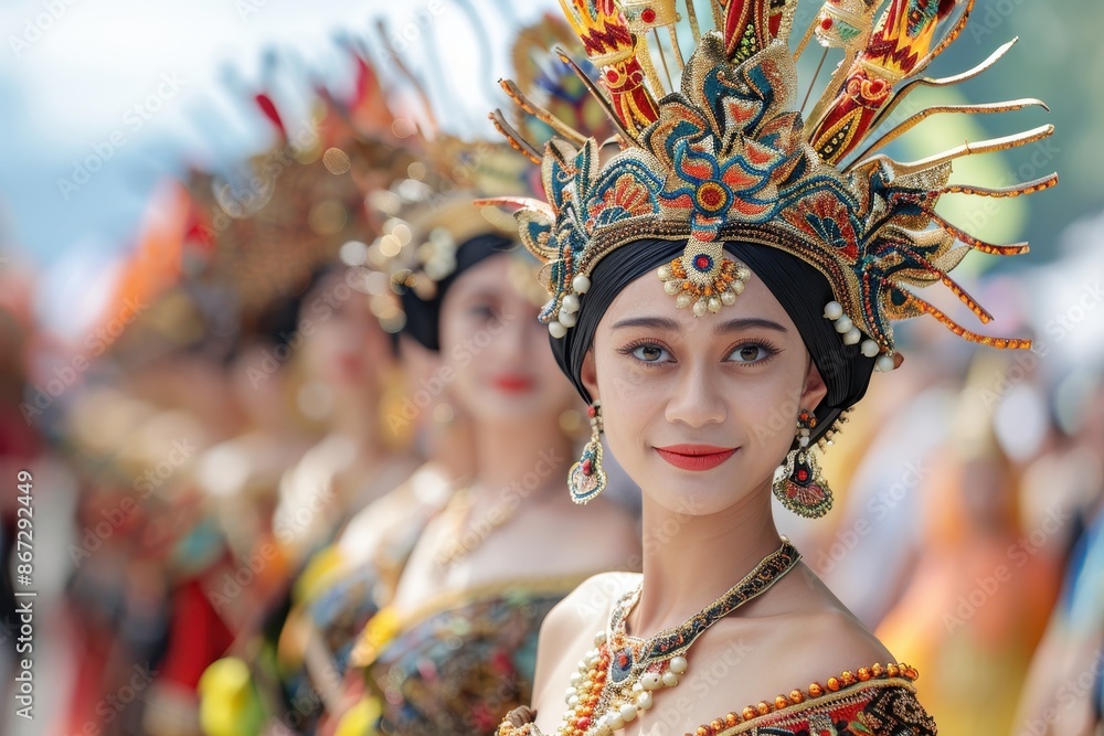 Woman in Traditional Headwear at Festival Woman in Traditional Headwear at Festival