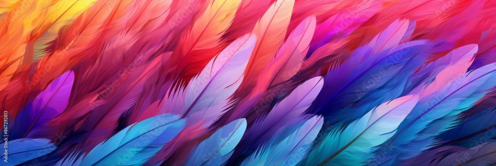 Feathers Material Structure Background - Generative AI Feathers Material Structure Background - Generative AI