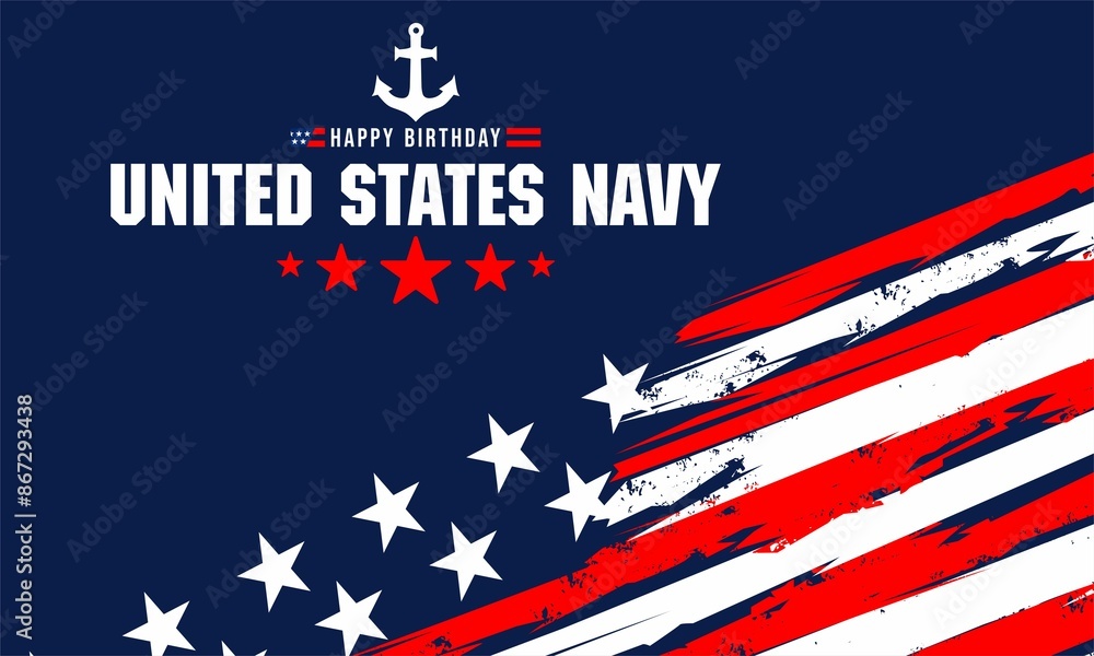 U.S. navy birthday on october 13th with U.S, flag, perfect for office, banner, company, landing page, background, social media wallpaper and greeting card. U.S. navy birthday on october 13th with U.S, flag, perfect for office, banner, company, landing page, background, social media wallpaper and greeting card.
