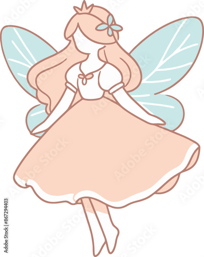 fairy illustration minimalist pastel color