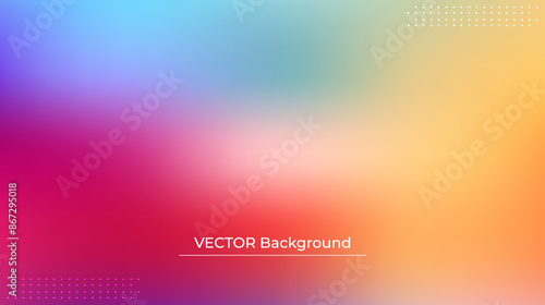 Smooth and blurry colorful gradient mesh background. Modern bright rainbow colors. Easy editable soft colored vector banner template. Premium quality