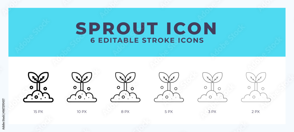 Sprout icon with different stroke. Vector illustration. Sprout icon with different stroke. Vector illustration.