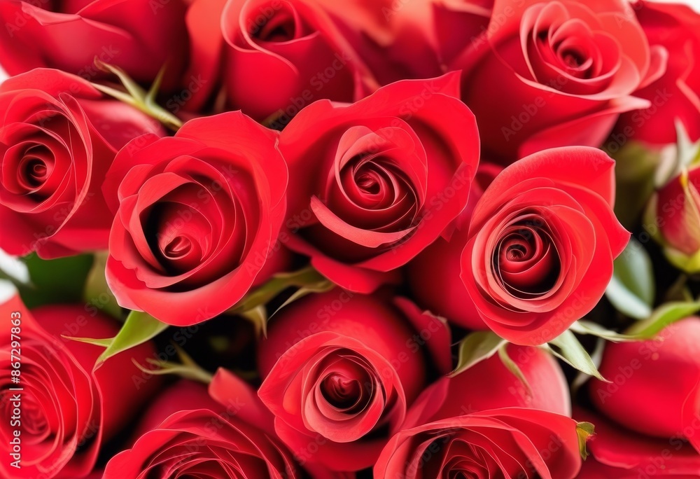 A bouquet of red roses on a clear background with a soft focus effect A bouquet of red roses on a clear background with a soft focus effect