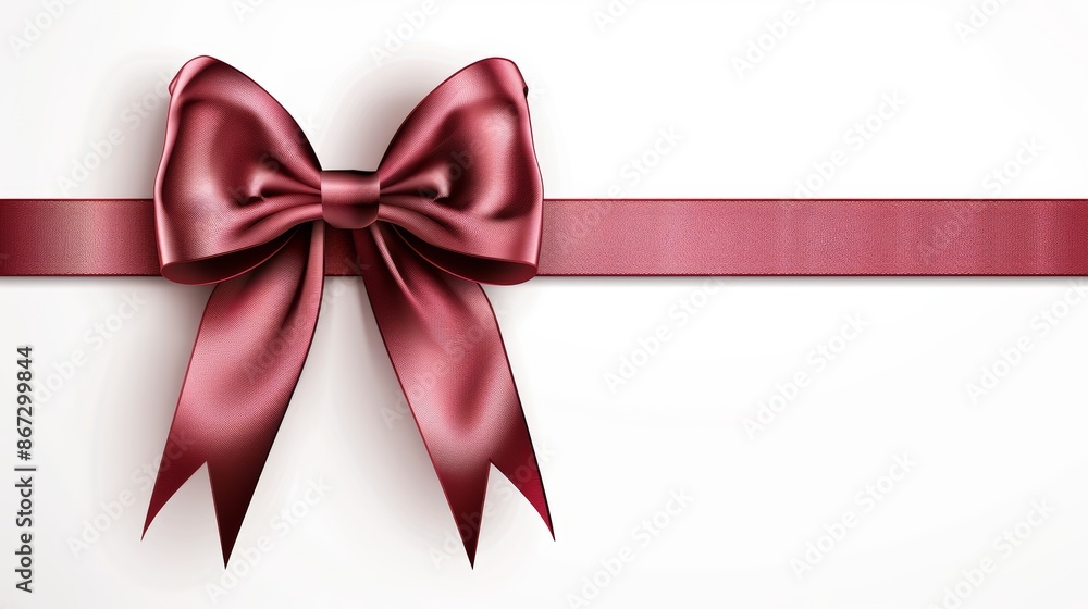 Luxurious red satin ribbon forming a beautiful bow, high-quality vector art, isolated on white, glossy and silky appearance, perfect for holiday and celebration themes Luxurious red satin ribbon forming a beautiful bow, high-quality vector art, isolated on white, glossy and silky appearance, perfect for holiday and celebration themes