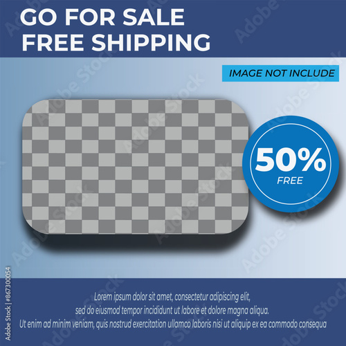 Template for social media post with transparent grid to place products