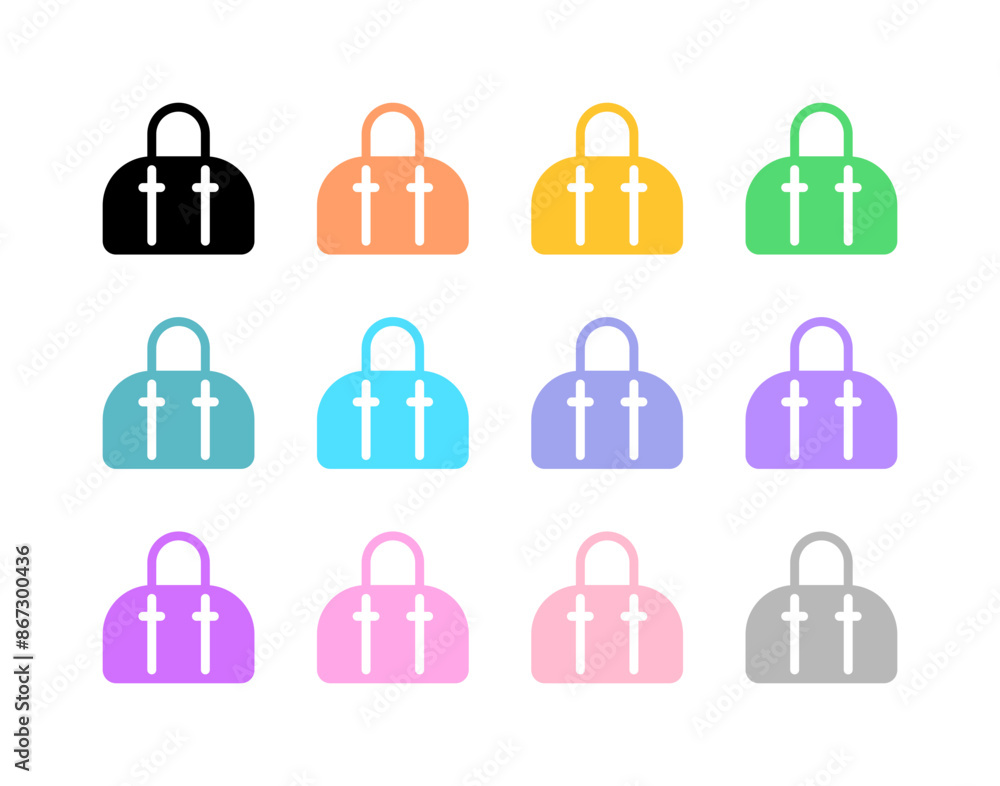 Editable duffel bag, gym bag, travel bag vector icon. Clothing, fashion, apparel. Part of a big icon set family. Perfect for web and app interfaces, presentations, infographics, etc Editable duffel bag, gym bag, travel bag vector icon. Clothing, fashion, apparel. Part of a big icon set family. Perfect for web and app interfaces, presentations, infographics, etc