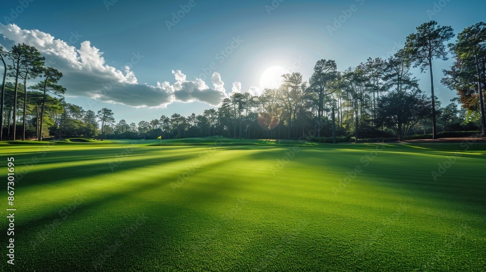 The meticulously maintained golf green beckons golfers to tee off and indulge in the game. The meticulously maintained golf green beckons golfers to tee off and indulge in the game.