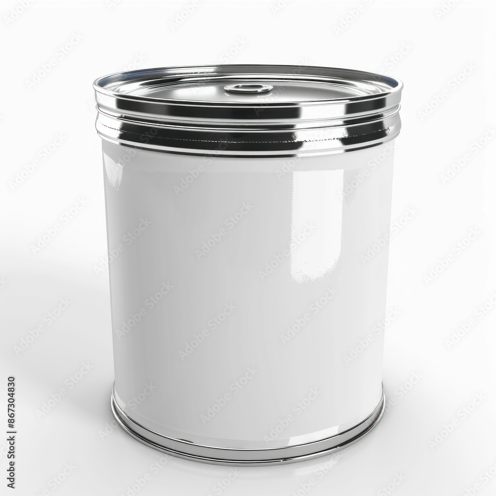 White Metallic Barrel Isolated on White Background. Generative ai White Metallic Barrel Isolated on White Background. Generative ai