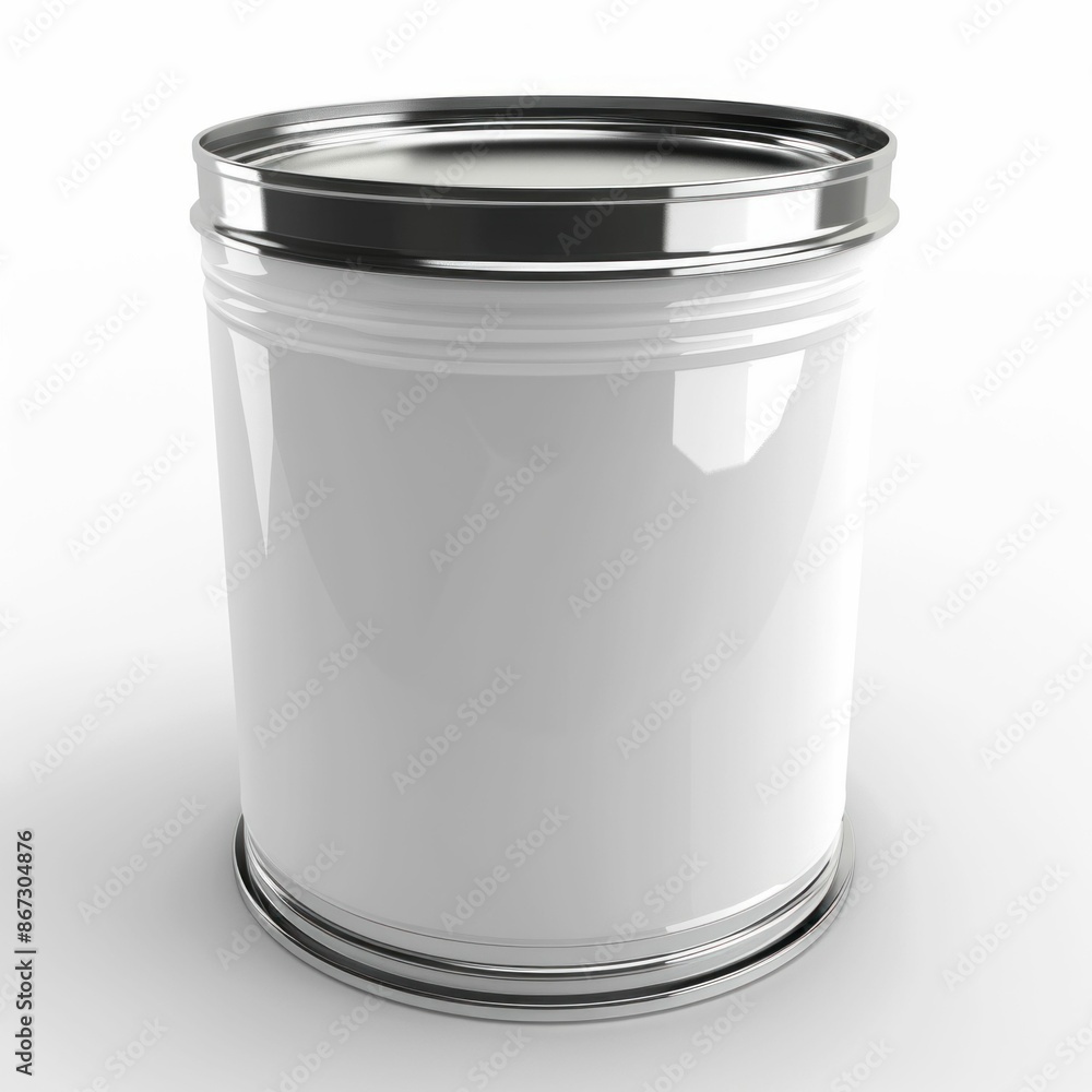 White Metallic Barrel Isolated on White Background. Generative ai White Metallic Barrel Isolated on White Background. Generative ai