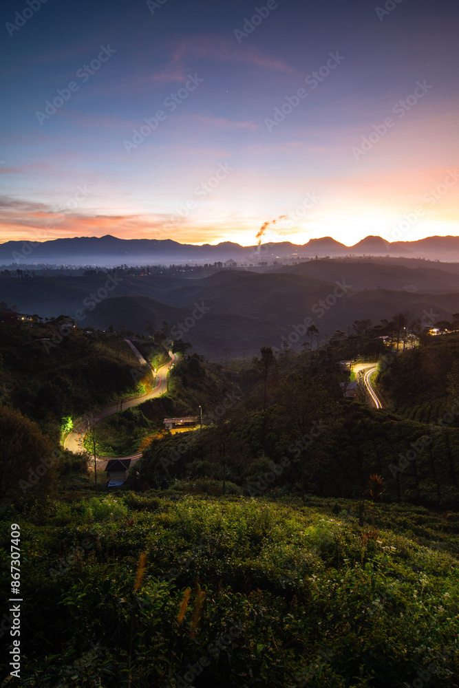 sunset in the mountains