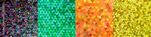 Abstract triangle polygon background set