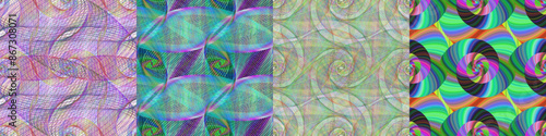 Seamless digital art pattern set