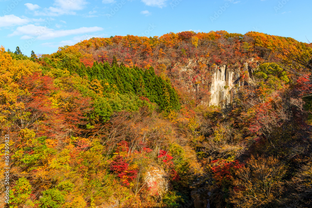 Fototapeta premium 雪割橋からの秋の眺望(日本福島県西白河郡西郷村)