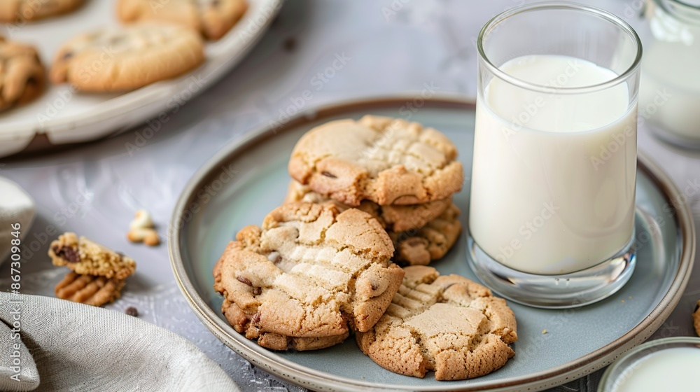 Homemade Cookies and a Glass of Milk Homemade Cookies and a Glass of Milk