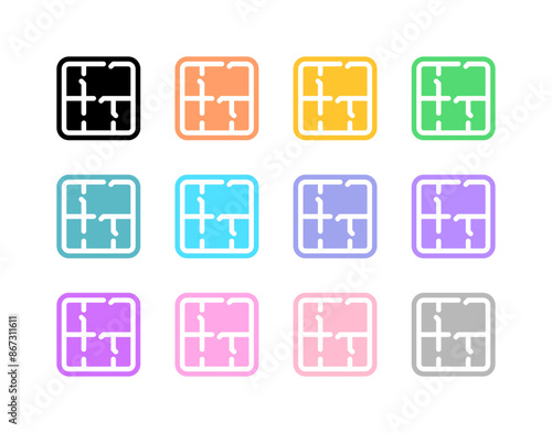 Editable house floorplan vector icon. Property, real estate, construction, mortgage, interiors. Part of a big icon set family. Perfect for web and app interfaces, presentations, infographics, etc