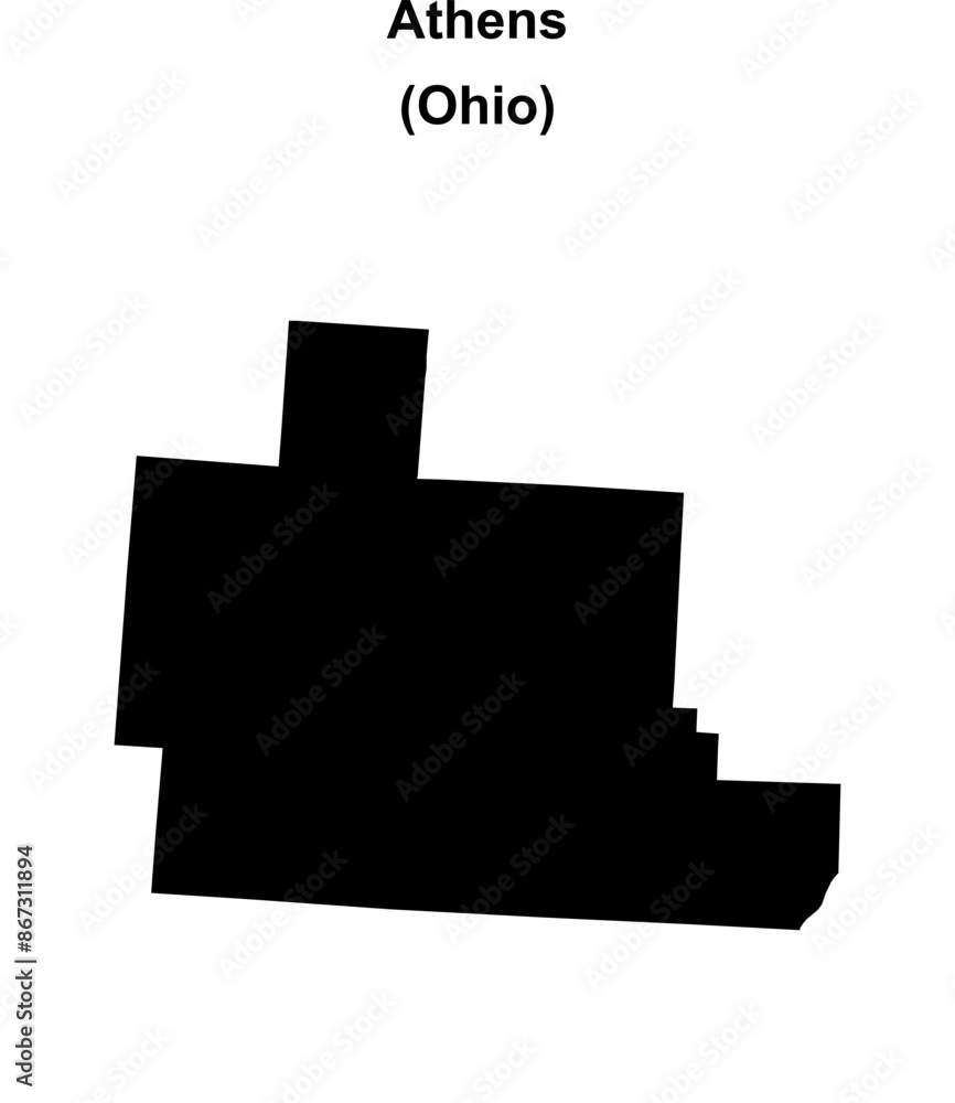 Athens County (Ohio) blank outline map Athens County (Ohio) blank outline map