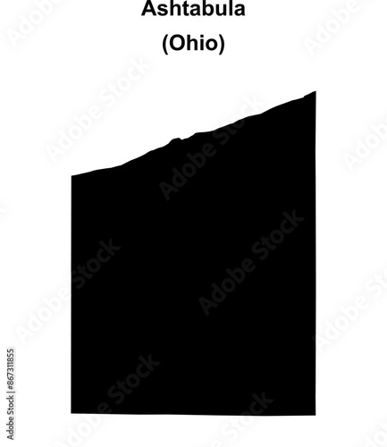 Ashtabula County (Ohio) blank outline map photo